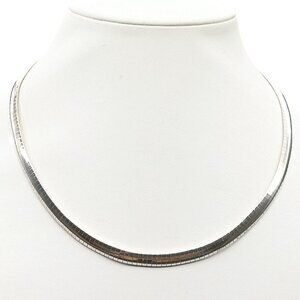 HAN Sterling Silver 925 Italy Omega Chain Necklace 17"